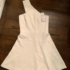 French connection white one shoulder dress NWT